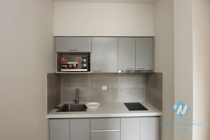 Clean and bright 1 bedroom apartment with simple design for rent in Doi Can Street, Ba Dinh District